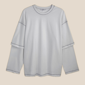 Double sleeve shirt - white & black