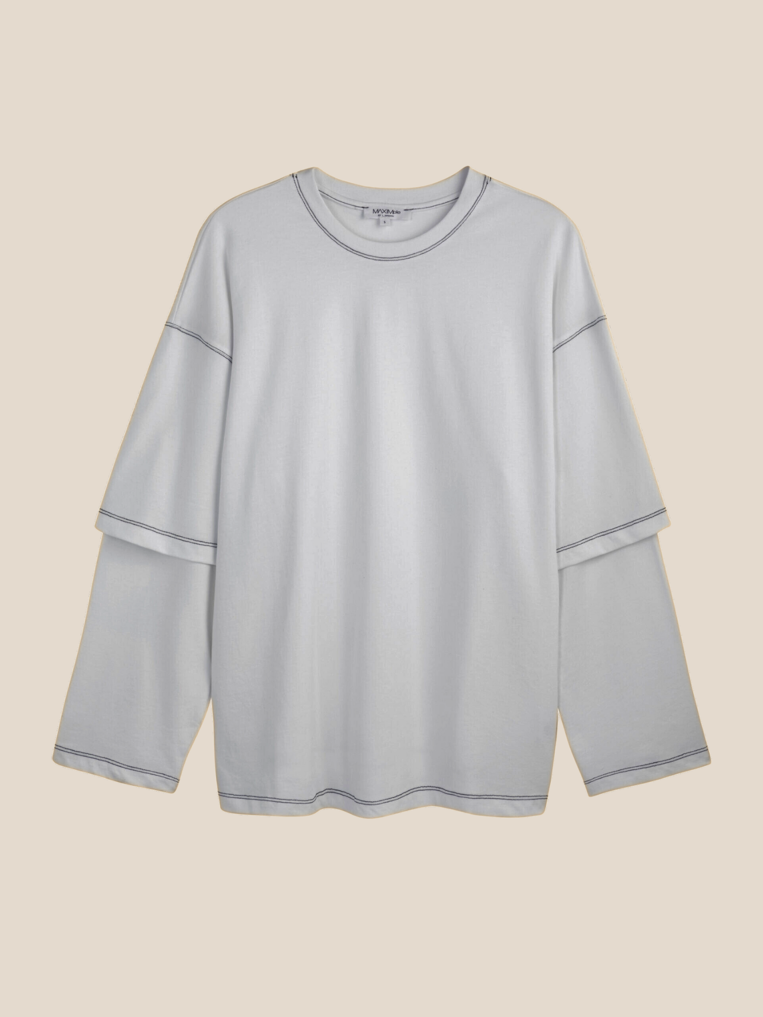 Double sleeve shirt - white & black