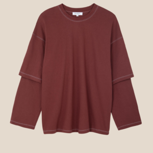 Double sleeve shirt - burgundy 