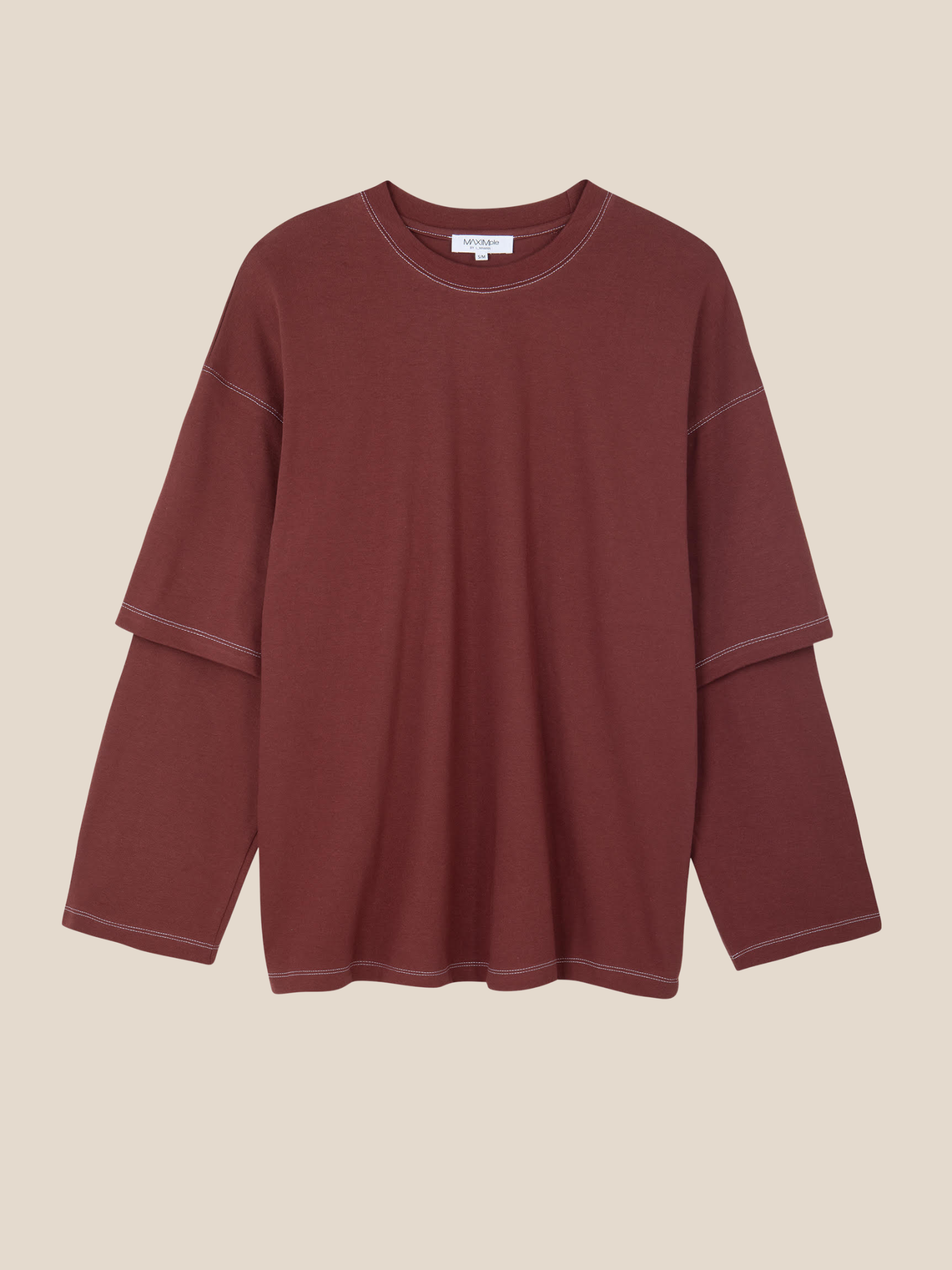 Double sleeve shirt - burgundy 