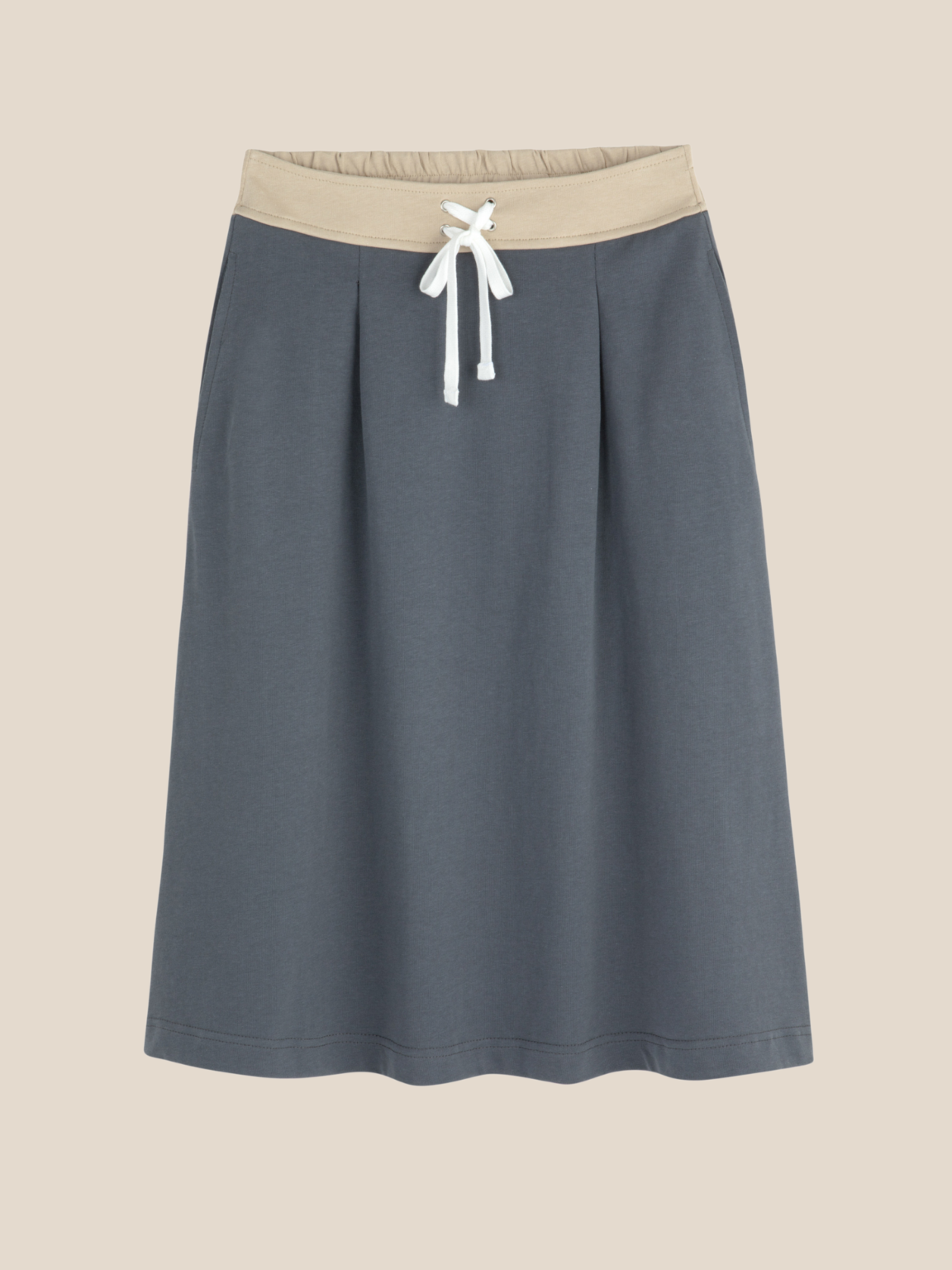LILI SKIRT-  STEEL GREY &  BEIGE